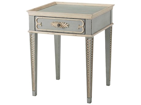 Theodore Alexander Tavel Square Wood Boden White Tipping End Table