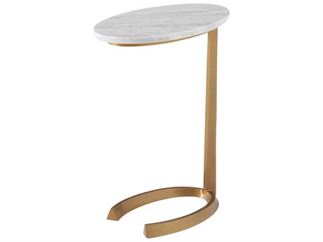Theodore Alexander Ta Originals Round Marble New Mordern Brass End Table