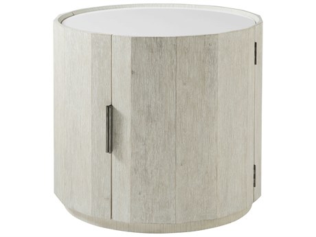 Theodore Alexander Breeze Round Wood Sea Salt End Table