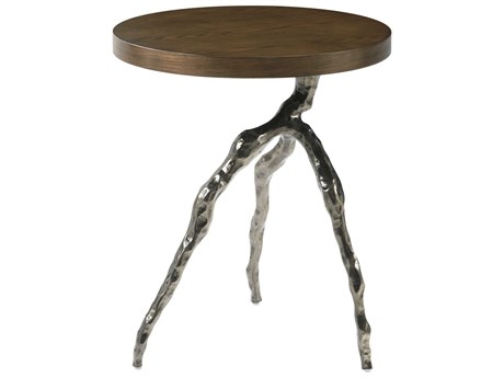 Theodore Alexander Catalina Round Wood Earth End Table