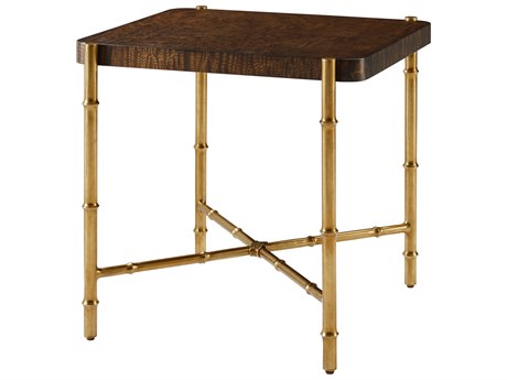 Theodore Alexander Kesden Rectangular Wood Pyramid Brown End Table