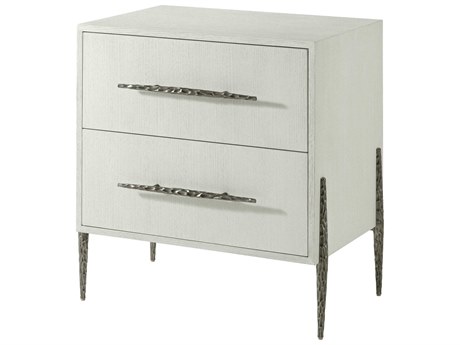Theodore Alexander Essence 2-Drawers White Nightstand