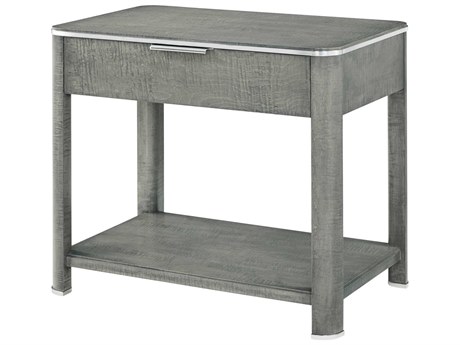 Theodore Alexander Hudson 1-Drawer Gray Oak Wood Nightstand