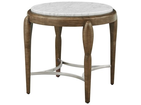 Theodore Alexander Origins Round Marble Landmark End Table