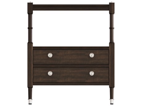 Theodore Alexander Spencer London 2-Drawers Brown Solid Wood Nightstand