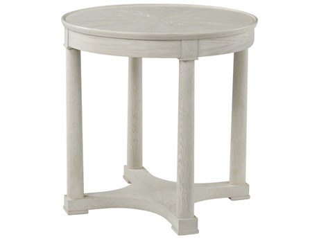 Theodore Alexander Surrey Round Wood Grey End Table