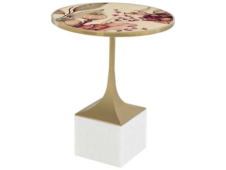 Theodore Alexander Ta Originals Round Wood Fleur End Table