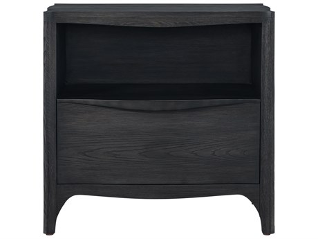Theodore Alexander Rome 1-Drawer Black Solid Wood Nightstand