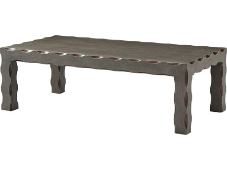 Theodore Alexander Ta Originals Rectangular Faux Leather Smoke Cambridge Coffee Table