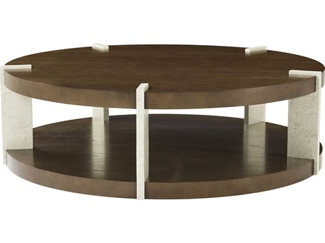 Theodore Alexander Catalina Round Wood Earth Coffee Table