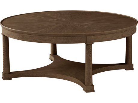 Theodore Alexander Surrey Brownstone Round Wood Coffee Table
