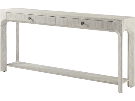 Theodore Alexander Breeze Rectangular Wood Sea Salt Breeze Two Drawer Console Table
