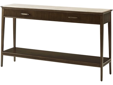 Theodore Alexander Lido Rectangular Marble Bistre Console Table