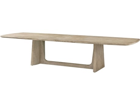 Theodore Alexander Repose Rectangular Wood Grey Oak Extending Dining Table