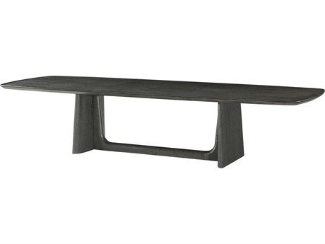 Theodore Alexander Repose Rectangular Wood Charcoal Oak Extending Dining Table