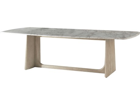 Theodore Alexander Repose Rectangular Marble Grey Oak Dining Table
