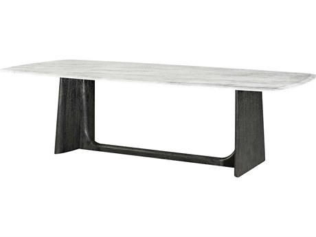 Theodore Alexander Repose Rectangular Marble Charcoal Oak Dining Table