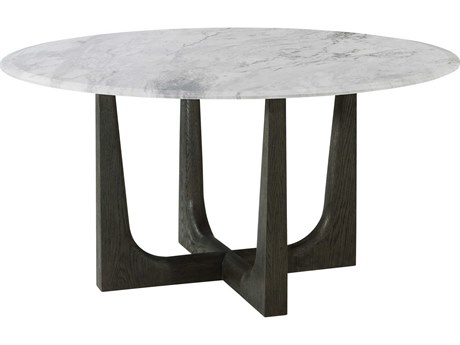 Theodore Alexander Repose Round Marble Charcoal Oak Dining Table