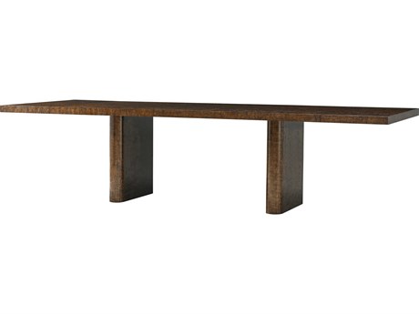 Theodore Alexander Kesden Rectangular Wood Pyramid Brown Dining Table