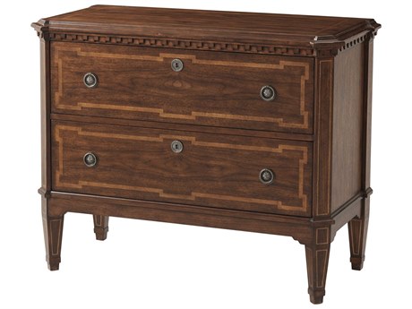 Theodore Alexander Tavel 2-Drawers Brown Beech Wood Nightstand