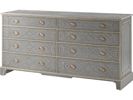Theodore Alexander Ta - Morning Room Gray Solid Wood Double Dresser