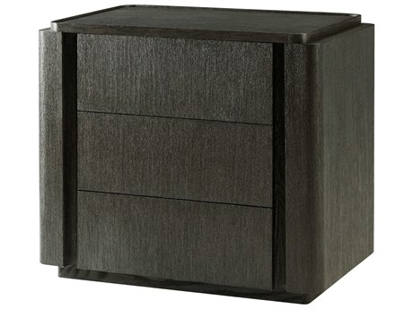Theodore Alexander Repose 3-Drawers Black Nightstand