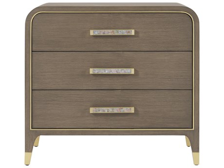 Theodore Alexander Judith Leiber Couture 3-Drawers Gray Nightstand