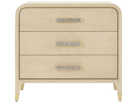 Theodore Alexander Judith Leiber Couture 3-Drawers Natural Oak Wood Nightstand