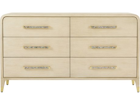 Theodore Alexander Judith Leiber Couture 6-Drawers Natural Oak Wood Double Dresser