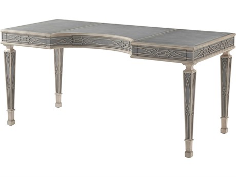 Theodore Alexander Ta - Morning Room Light Stockton Grey Limestone Solid Wood Writing Desk