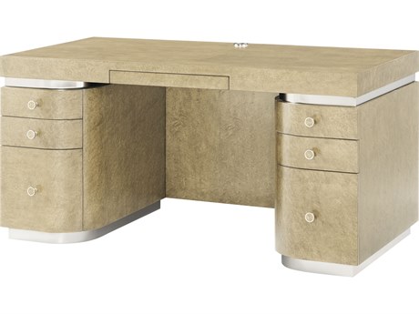 Theodore Alexander Origins Beige Oak Wood Computer Desk