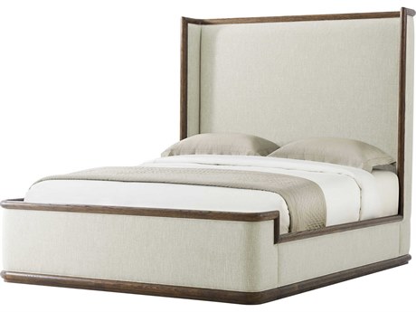 Theodore Alexander Catalina Earth Brown Oak Wood Queen Panel Bed