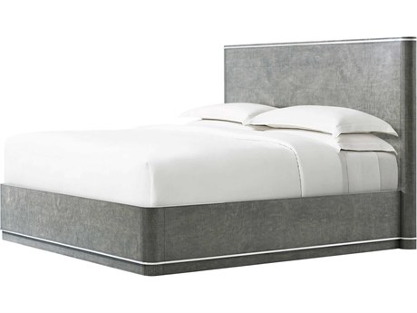 Theodore Alexander Hudson Pebble Grey Maple Wood King Platform Bed