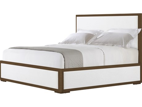 Theodore Alexander Surrey White Solid Wood Upholstered King Platform Bed
