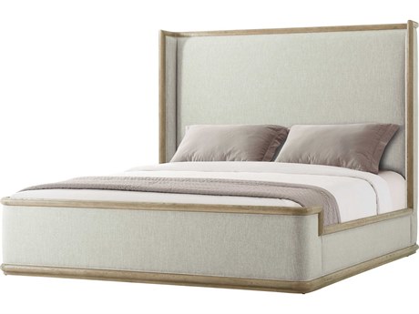 Theodore Alexander Catalina Dune Beige Oak Wood California King Panel Bed