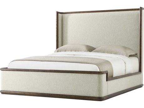 Theodore Alexander Catalina Earth Brown Oak Wood California King Panel Bed