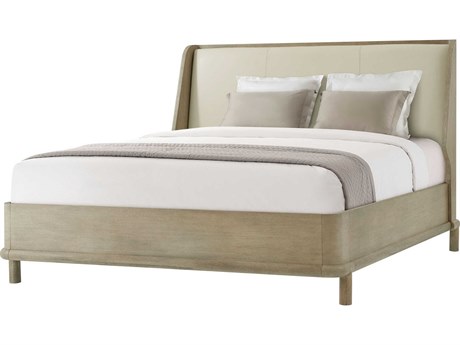 Theodore Alexander Repose Grey Oak Wood California King Platform Bed