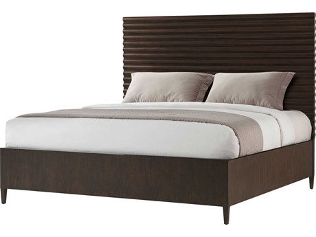 Theodore Alexander Lido Brown Solid Wood King Platform Bed