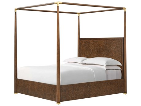 Theodore Alexander Kesden Pyramid Brown Ash Wood California King Four Poster Bed