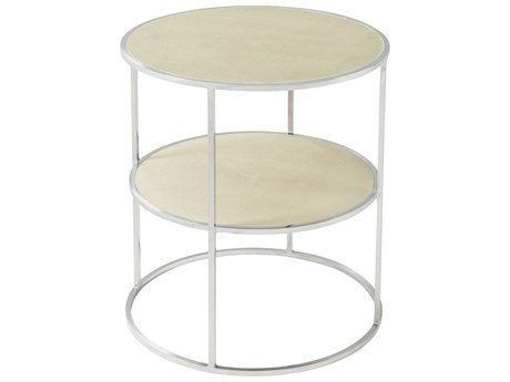 Theodore Alexander Ta Studio Round Leather Tripp End Table