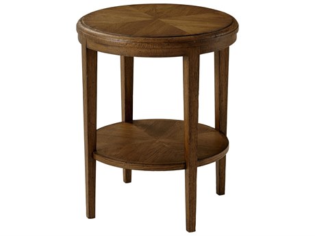 Theodore Alexander Nova Round Wood Two-Tiered End Table