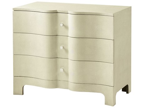 Theodore Alexander Ta Studio 3-Drawers Dove Nolan Serpentine Chest of Drawers