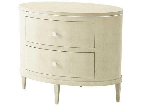 Theodore Alexander Ta Studio 2-Drawers Dove Eli Oval Nightstand
