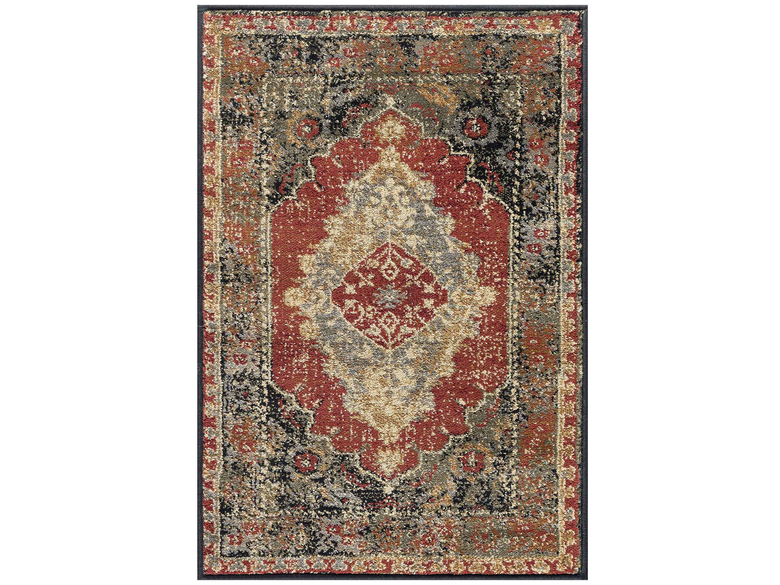 Tayse Rugs Sensation Orleans 2 ft. 3 in. x 10 ft. Traditional Area Rug Black