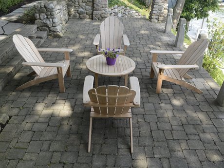 Three Birds Casual Adirondack Natural Teak Wood Lounge set