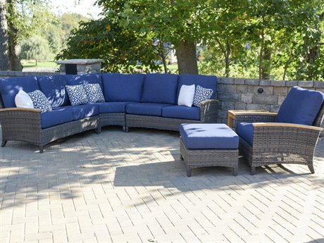 Three Birds Casual Bella Deep Seating Wicker Sectional Lounge Set