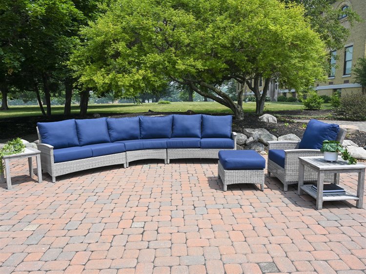 Three Birds Casual Bella Deep Seating Wicker Sectional Patio Lounge Set