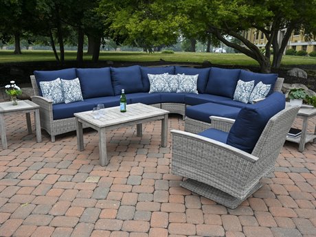 Three Birds Casual Bella Deep Seating Wicker Sectional Lounge Set