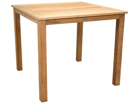 Three Birds Casual Newport Teak Natural 42" Square Counter Height Dining table