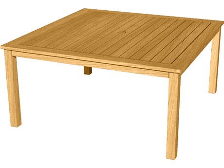 Three Birds Casual Newport Teak Natural 62" Wide Square Dining Table